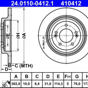 Disc frana ATE 24.0110-0412.1