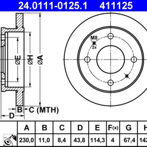 Disc frana ATE 24.0111-0125.1