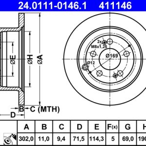 Disc frana ATE 24.0111-0146.1