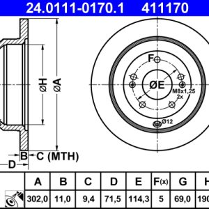 Disc frana ATE 24.0111-0170.1
