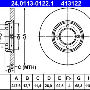 Disc frana ATE 24.0113-0122.1