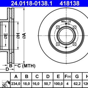 Disc frana ATE 24.0118-0138.1
