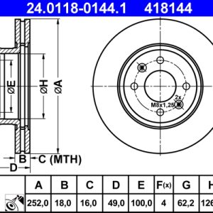 Disc frana ATE 24.0118-0144.1