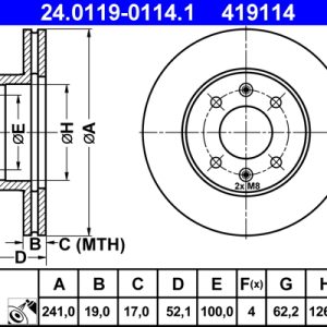 Disc frana ATE 24.0119-0114.1