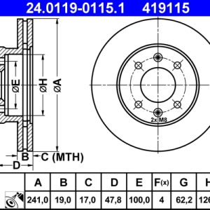 Disc frana ATE 24.0119-0115.1
