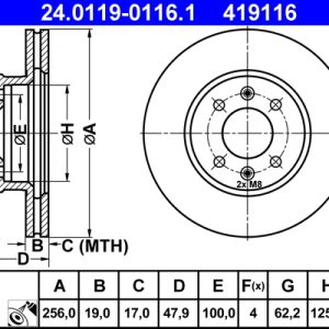 Disc frana ATE 24.0119-0116.1