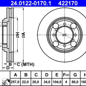 Disc frana ATE 24.0122-0170.1