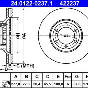 Disc frana ATE 24.0122-0237.1