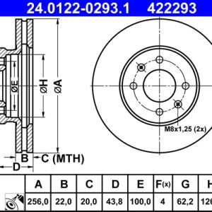Disc frana ATE 24.0122-0293.1