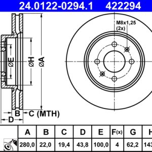 Disc frana ATE 24.0122-0294.1