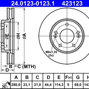 Disc frana ATE 24.0123-0123.1