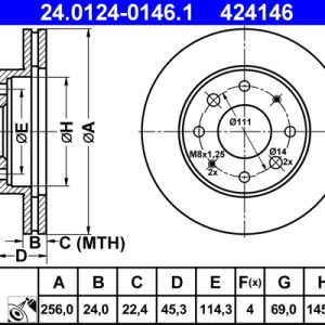 Disc frana ATE 24.0124-0146.1