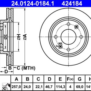 Disc frana ATE 24.0124-0184.1