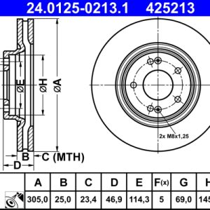 Disc frana ATE 24.0125-0213.1