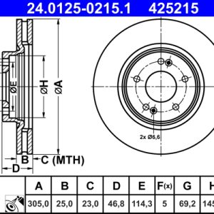 Disc frana ATE 24.0125-0215.1