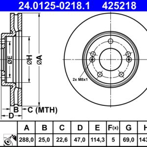 Disc frana ATE 24.0125-0218.1