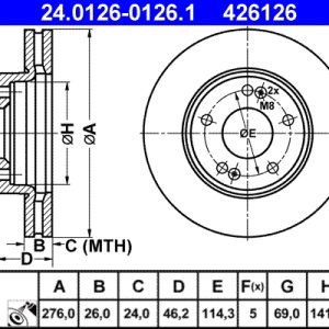 Disc frana ATE 24.0126-0126.1