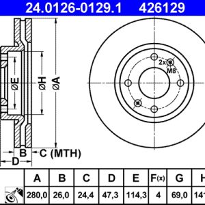 Disc frana ATE 24.0126-0129.1