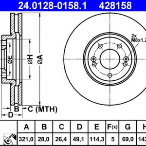 Disc frana ATE 24.0128-0158.1