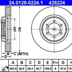 Disc frana ATE 24.0128-0224.1