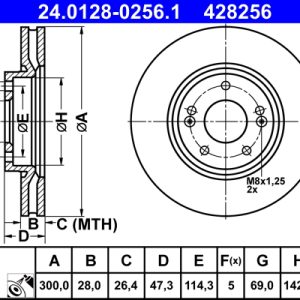 Disc frana ATE 24.0128-0256.1