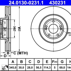 Disc frana ATE 24.0130-0231.1