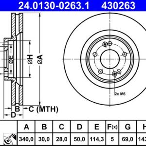 Disc frana ATE 24.0130-0263.1