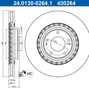 Disc frana ATE 24.0130-0264.1