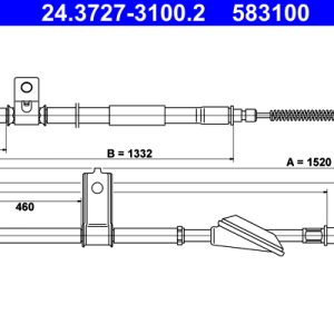Cablu frana de parcare ATE 24.3727-3100.2