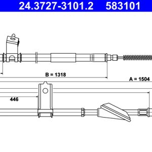 Cablu frana de parcare ATE 24.3727-3101.2