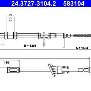 Cablu frana de parcare ATE 24.3727-3104.2