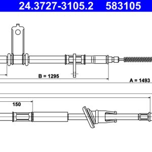 Cablu frana de parcare ATE 24.3727-3105.2