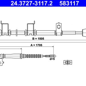Cablu frana de parcare ATE 24.3727-3117.2
