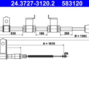 Cablu frana de parcare ATE 24.3727-3120.2