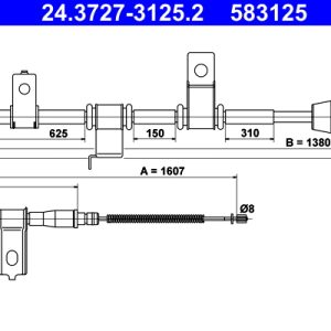 Cablu frana de parcare ATE 24.3727-3125.2