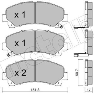Set placute frana METELLI 22-0902-0 ISUZU D-MAX I (TFR, TFS) 2,499 cmc (4JK1-TC) diesel 136 METELLI 22-0902-0 - imagine piesă auto ISUZU