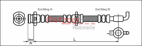 Furtun frana METZGER 4114757 ISUZU TROOPER I (UBS) 2,771 cmc (4JB1-TC) diesel 106 METZGER 4114757 - imagine piesă auto ISUZU