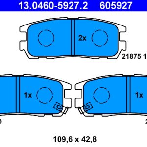 Set placute frana ATE 13.0460-5927.2 ISUZU TROOPER II (UB) 3,059 cmc (4JG2 T) diesel 114 ATE 13.0460-5927.2 - imagine piesă auto ISUZU