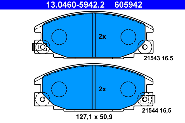 Set placute frana ATE 13.0460-5942.2 ISUZU TROOPER I (UBS) 2,771 cmc (4JB1-TC) diesel 106 ATE 13.0460-5942.2 - imagine piesă auto ISUZU
