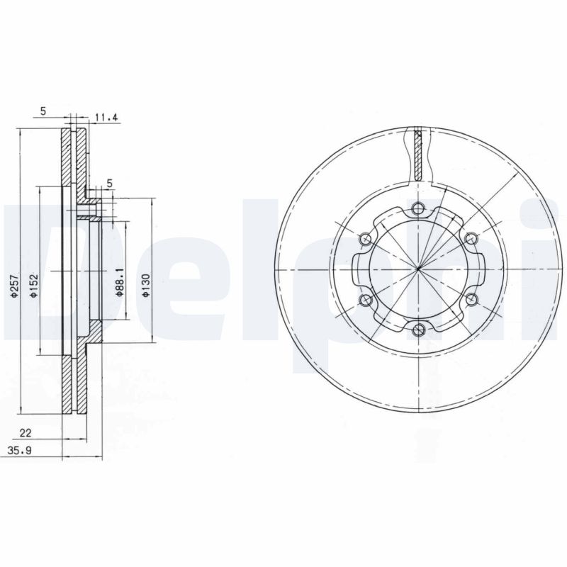 Disc frana DELPHI BG2524 ISUZU TROOPER I (UBS) 2,771 cmc (4JB1-T) diesel 97 DELPHI BG2524