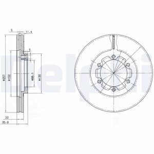Disc frana DELPHI BG2524 ISUZU TROOPER I AUTOTURISM DE TEREN, DESCHIS 2,559 cmc (4ZE1) benzina 116 DELPHI BG2524