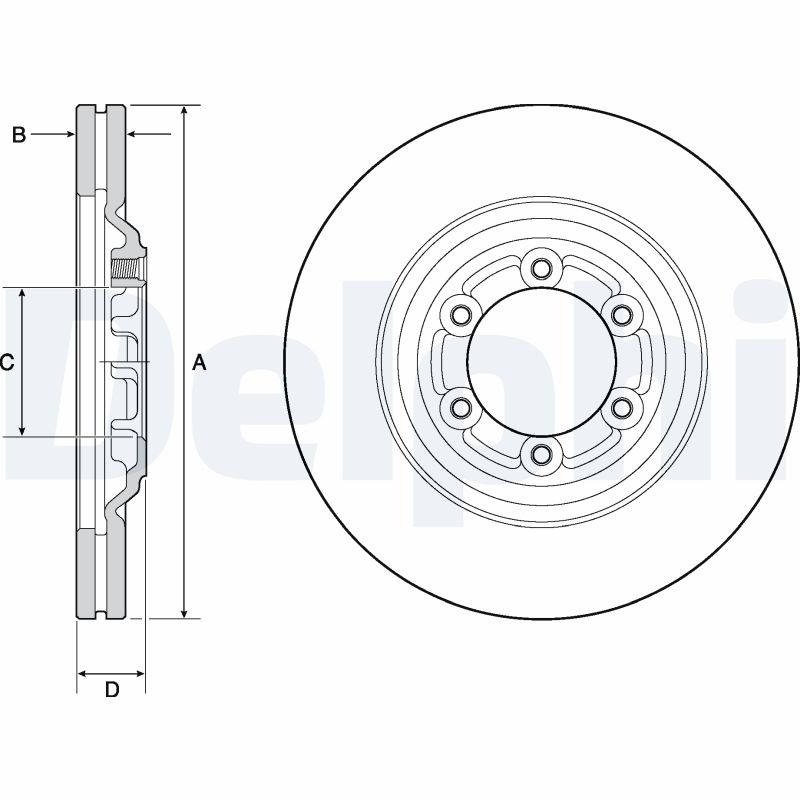 Disc frana DELPHI BG4697C ISUZU D-MAX II platou / sasiu (TFR, TFS) 2,499 cmc (4JK1-TCY) diesel 163 DELPHI BG4697C