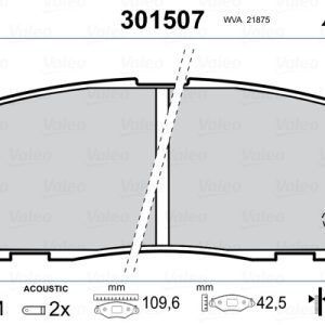 Set placute frana VALEO 301507 ISUZU TROOPER III 3,494 cmc (6VE1) benzina 215 VALEO 301507