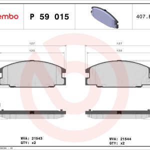 Set placute frana BREMBO P 59 015 ISUZU TROOPER I AUTOTURISM DE TEREN, DESCHIS 2,559 cmc (4ZE1) benzina 116 BREMBO P 59 015