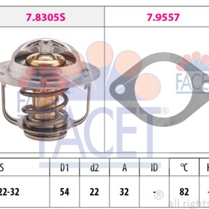 Termostat lichid racire FACET 7.8305 ISUZU D-MAX I (TFR, TFS) 2,499 cmc (4JA1-TC) diesel 77 FACET 7.8305