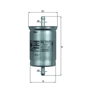 Filtru combustibil MAHLE ORIGINAL KL 171 ISUZU TROOPER III 3,494 cmc (6VE1) benzina 215 MAHLE ORIGINAL KL 171