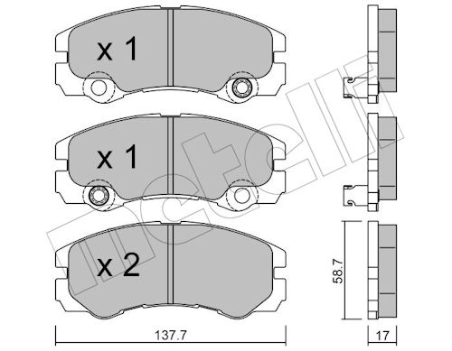 Set placute frana METELLI 22-0357-1 ISUZU TROOPER III 3,494 cmc (6VE1) benzina 215 METELLI 22-0357-1