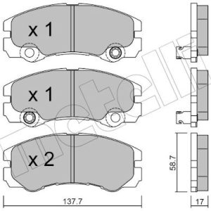 Set placute frana METELLI 22-0357-1 ISUZU TROOPER III AUTOTURISM DE TEREN, DESCHIS 3,494 cmc (6VE1) benzina 215 METELLI 22-0357-1