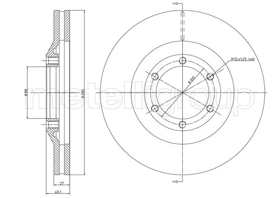 Disc frana METELLI 23-1200C ISUZU D-MAX I (TFR, TFS) 2,999 cmc (4JH1-TC) diesel 131 METELLI 23-1200C