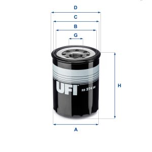 Filtru ulei UFI 23.274.00 ISUZU TROOPER II (UB) 3,059 cmc (4JG2 T) diesel 114 UFI 23.274.00
